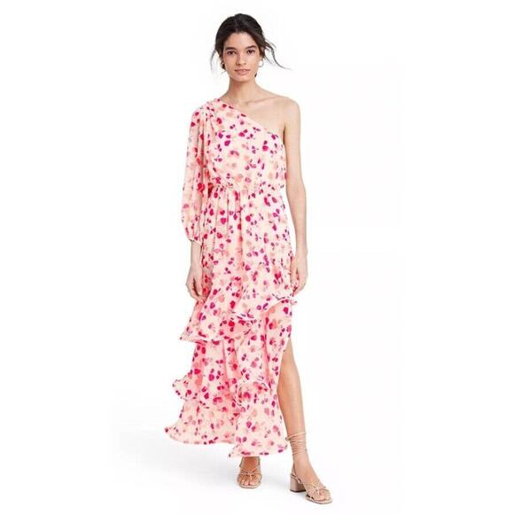 ALEXIS Target Sz 3x Pink Ruffle One Shoulder Dress NWT - Picture 9 of 9
